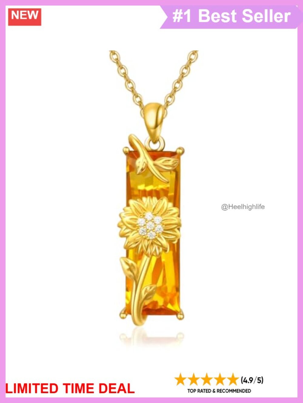 925 Sterling Silver Crystal Necklace Adjustable Chain Gift Box